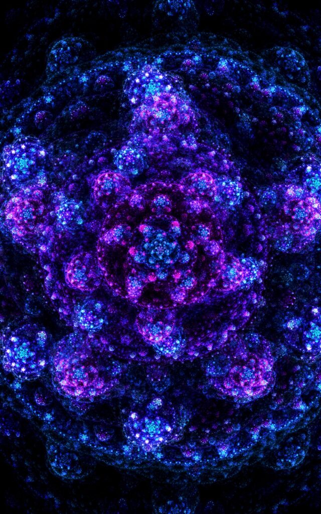 Mesmerizing Fractal Wallpaper in Lilac & Blue - 2400x3840 Background