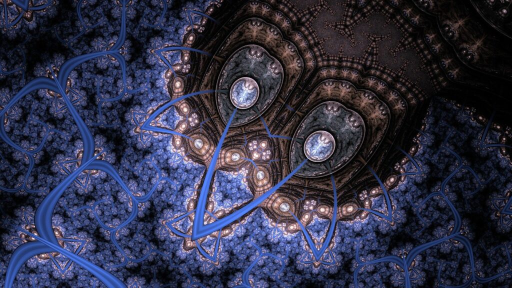 Mesmerizing Lilac & Blue Fractal Wallpaper - 1920x1080 Background