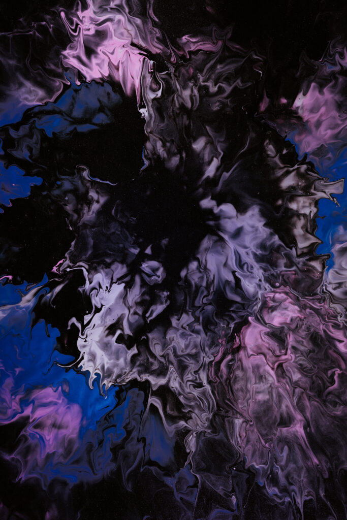 Stunning Liquid Paint Wallpaper: Deep Blues & Purples Background