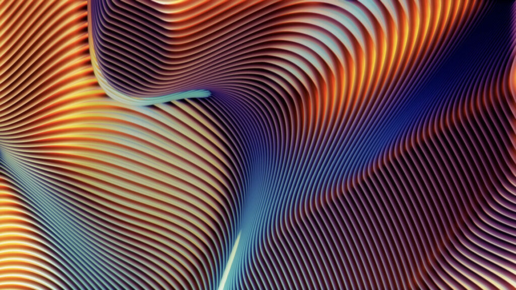 Mesmerizing MacBook Pro: Dazzling Spiral Patterns in 3D Illusion Wallpaper