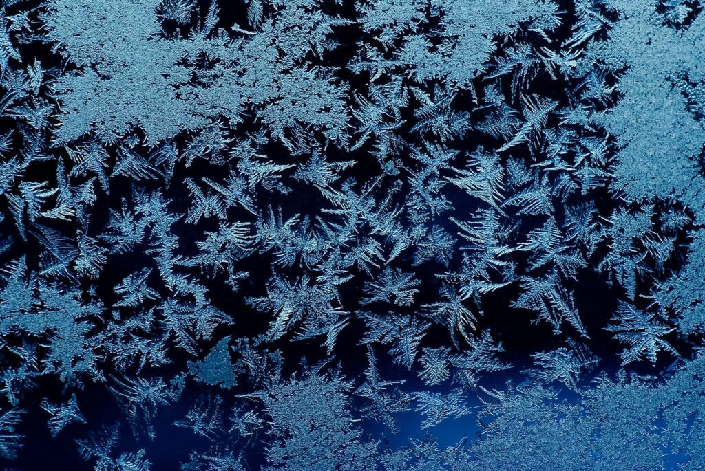 Intricate Frost & Ice Patterns Wallpaper Background in Macro View