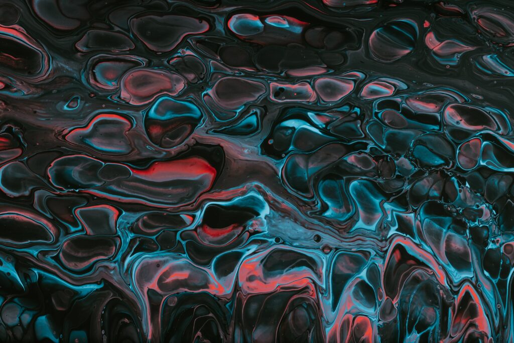 Vibrant Macro Liquid Paint Wallpaper - Abstract Blue & Red Background