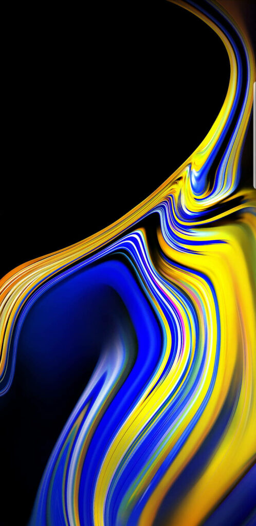 Vibrant Blue and Yellow Paint Swirling in Mesmerizing Patterns: A Stunning Background Image for Samsung Galaxy Note 7 - Galaxy Note 7 Marbled Swirls Wallpaper