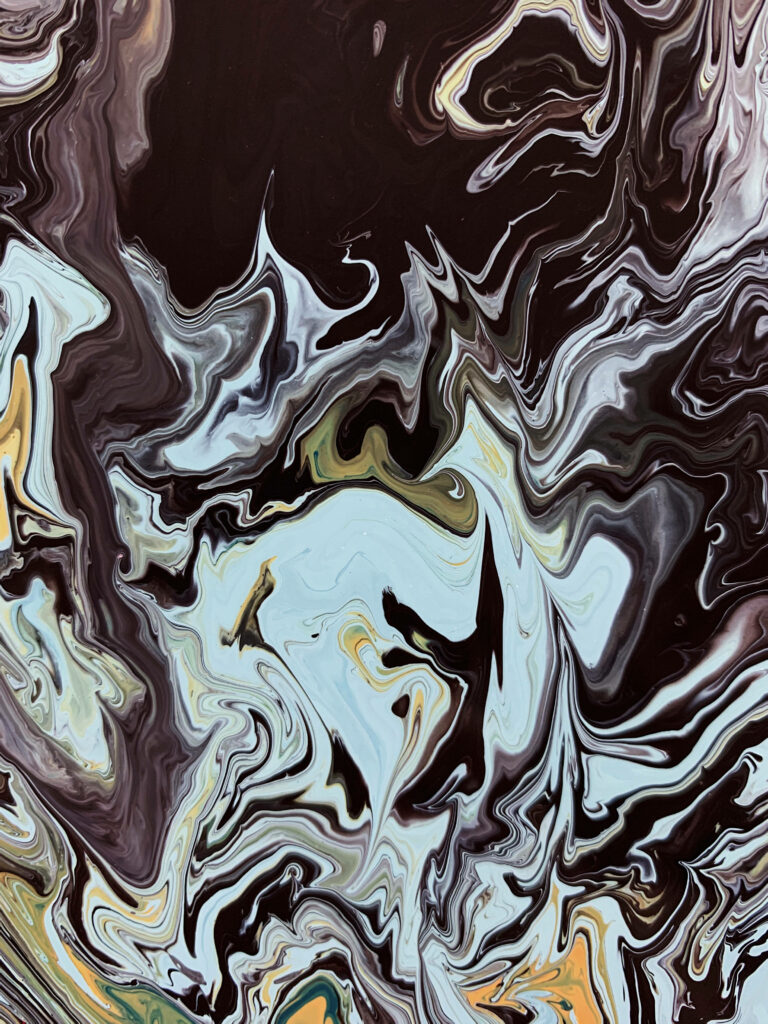 Mesmerizing Marbled Liquid Paint Wallpaper: Abstract Swirl Design