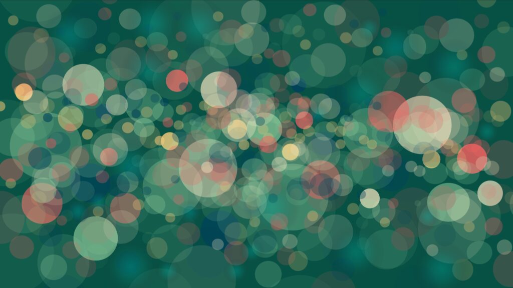 Multicolored Bokeh Circles on Deep Green Abstract Wallpaper