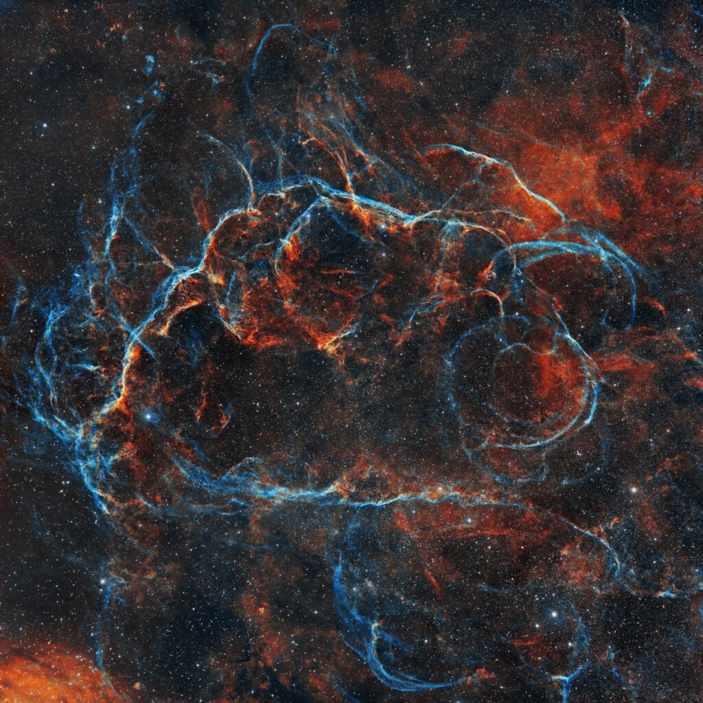 Vivid Nebula Wallpaper: Red & Blue Galactic Beauty Background