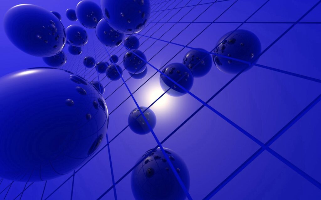Mesmerizing Neon Blue Glass Spheres Wallpaper - 1920x1200 Background