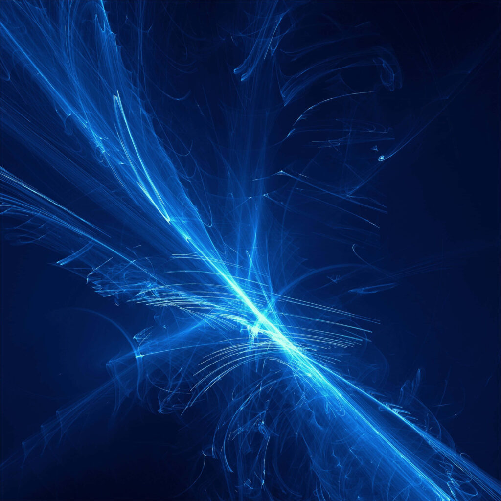 Mesmerizing Neon Blue Light Trails on Black Wallpaper - 3D Art