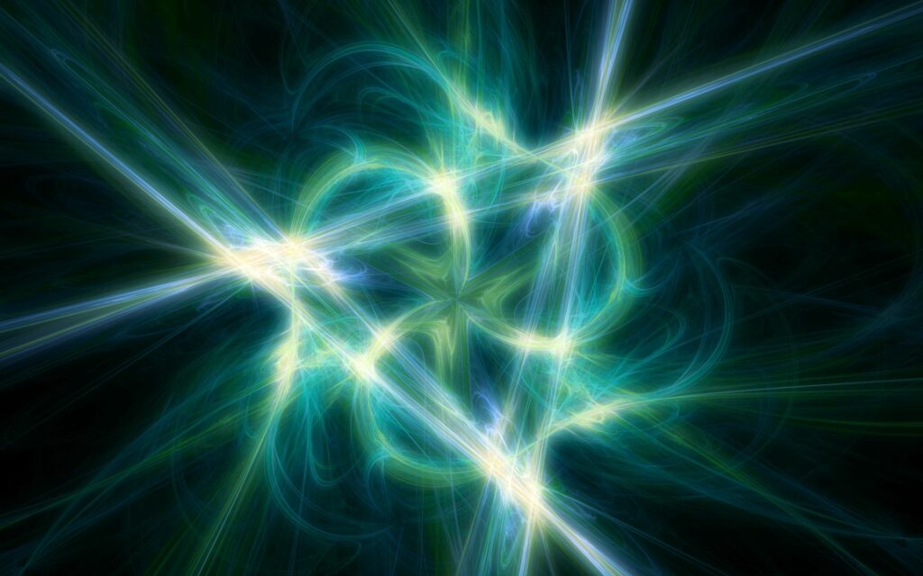 Mesmerizing Neon Green & Blue Abstract Wallpaper Background