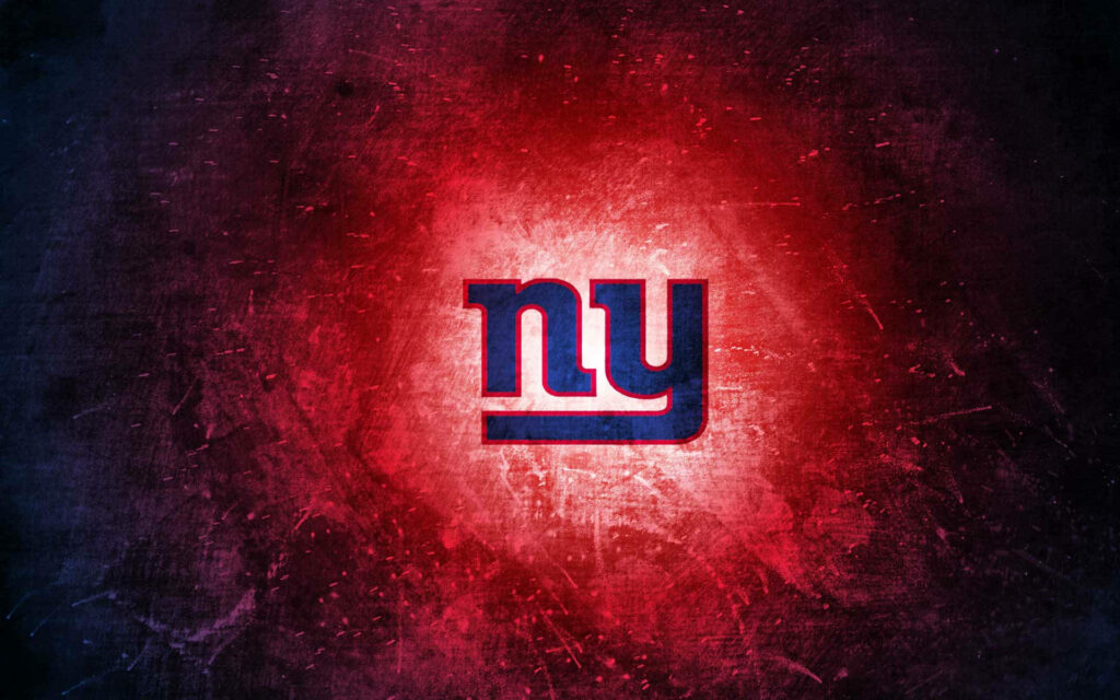 Glowing Lowercase NY: Abstract of New York Giants Logo in Neon Reds and Blues Wallpaper