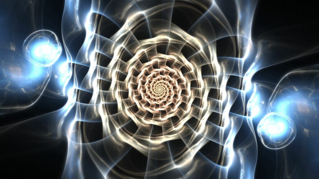 Mesmerizing Neon Spiral Wallpaper – Hypnotic Light-Filled Tunnel