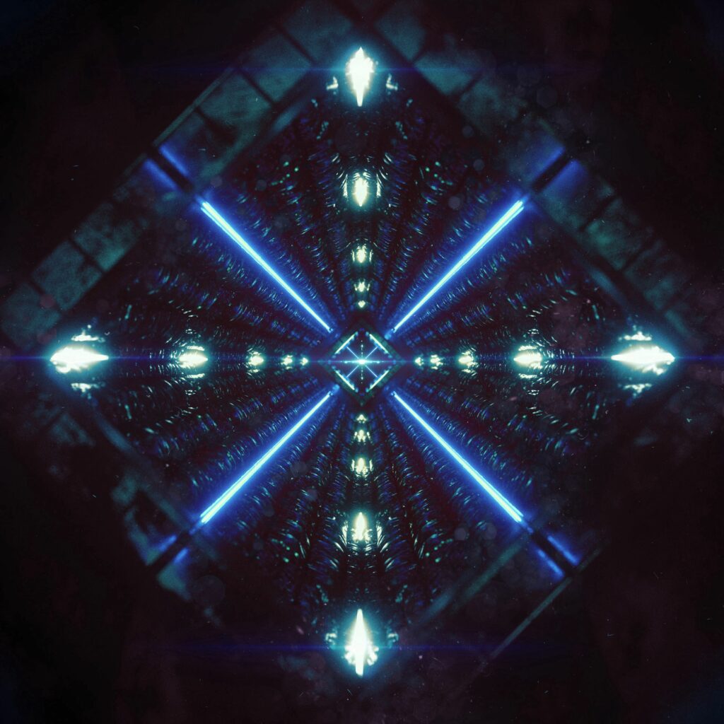 Mesmerizing Neon Tunnel Wallpaper - Futuristic Blue & White Background