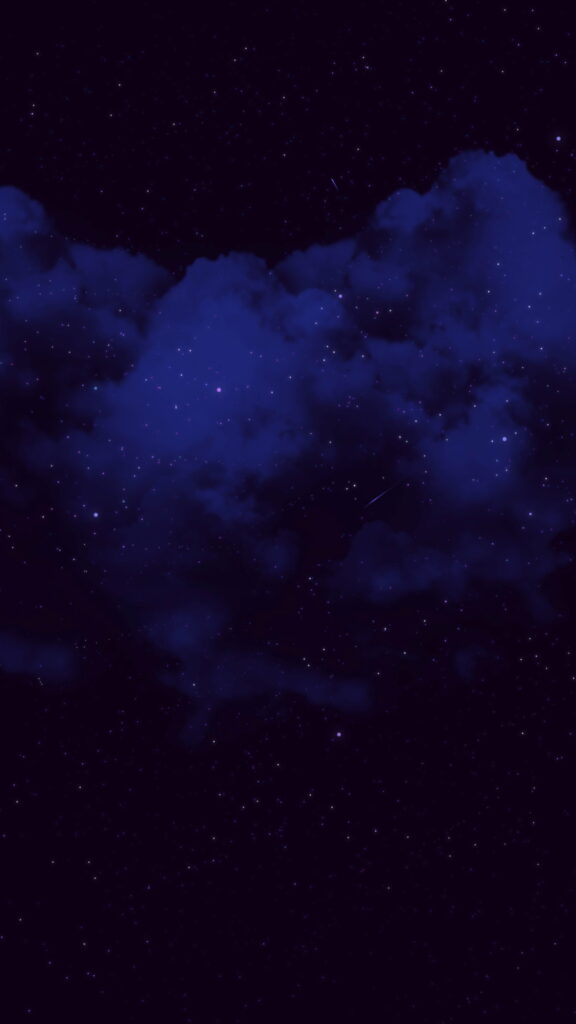 Mesmerizing Night Sky HD Wallpaper: Deep Blue Clouds & Twinkling Stars