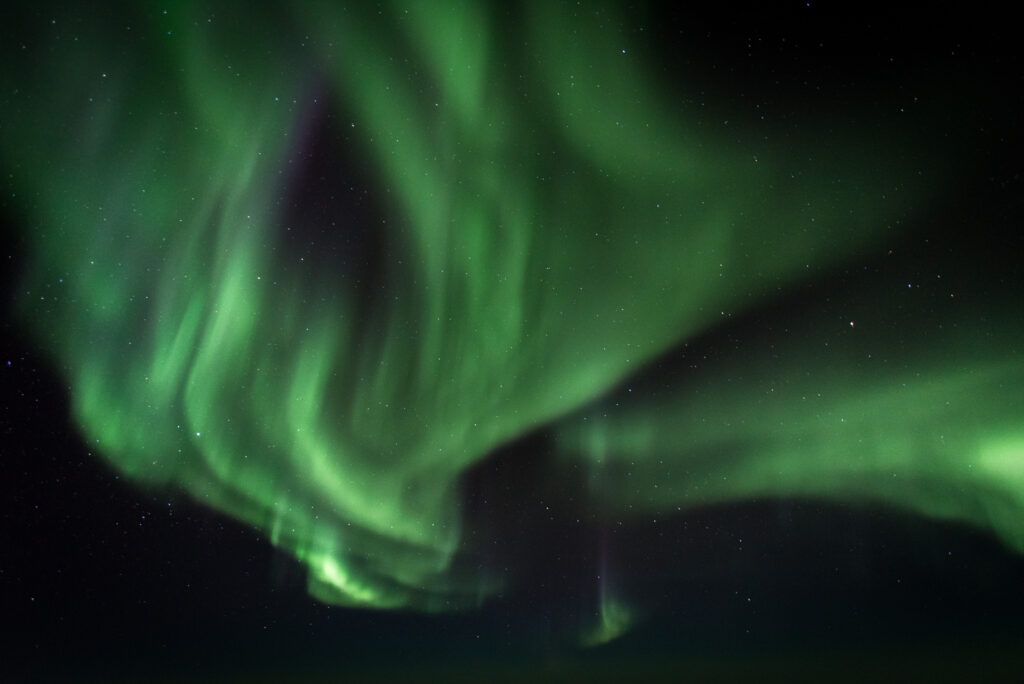Enchanting Northern Lights Wallpaper: Graceful Greens & Starry Sky