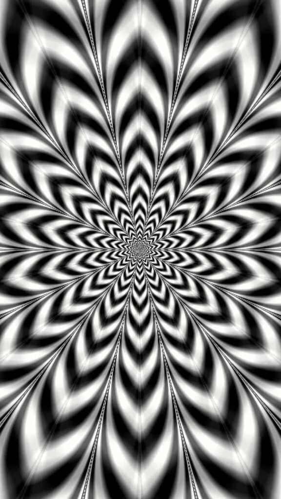Mesmerizing Optical Illusion Wallpaper: Black & White Wavy Design