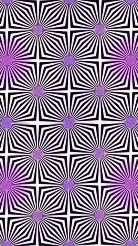Mesmerizing Black & White Optical Illusion Wallpaper with Purple Accents