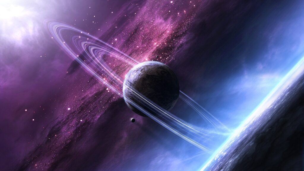 Stunning Outer Space Wallpaper: Glowing Planet & Vivid Nebulae