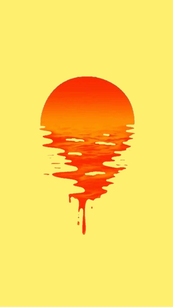 Seaside Serenity: Pastel Orange Sunset on Water Wallpaper