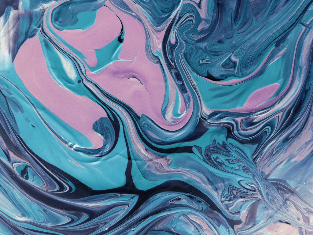 Mesmerizing 4K Abstract Wallpaper: Pink & Blue Marbled Background