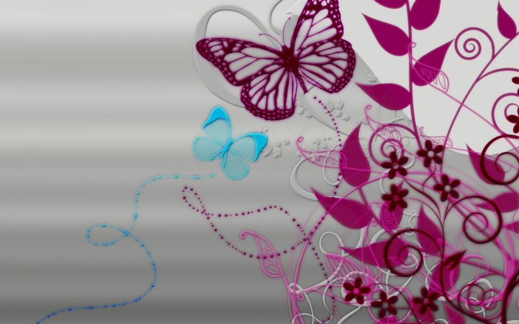 Mesmerizing Pink & Blue Butterfly Wallpaper - 1920x1200 Background