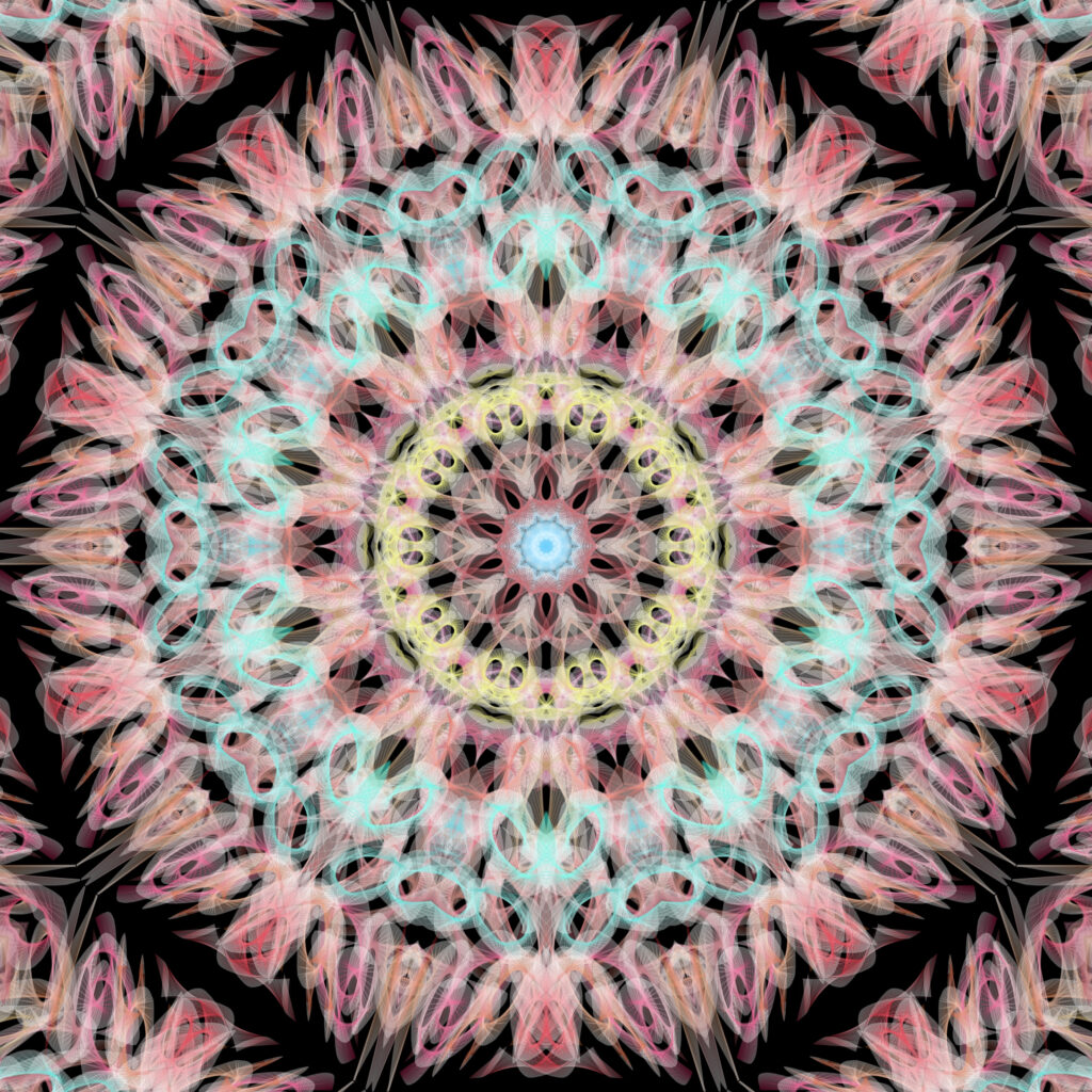Kaleidoscopic Pink Fractal Wallpaper - Intricate Abstract Background