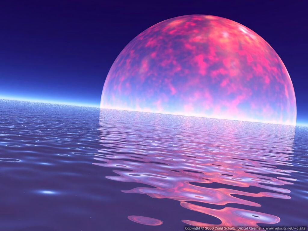 Mesmerizing Pink Planet Wallpaper: Tranquil Glow & Blue Background