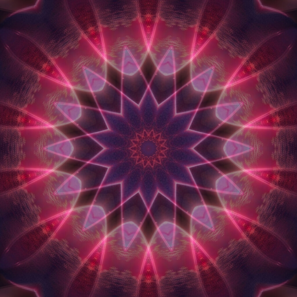 Stunning Fractal Star Wallpaper: Pink & Red Abstract Background