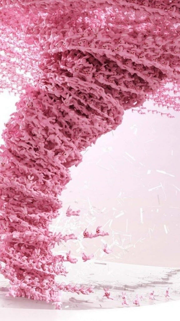 Mesmerizing 3D Pink Tornado Wallpaper - Dynamic Art Design