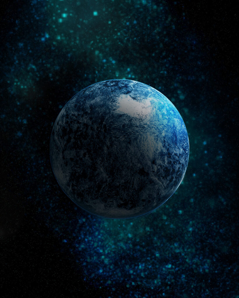 Stunning Cosmic Wallpaper: Distant Planet & Shimmering Stars