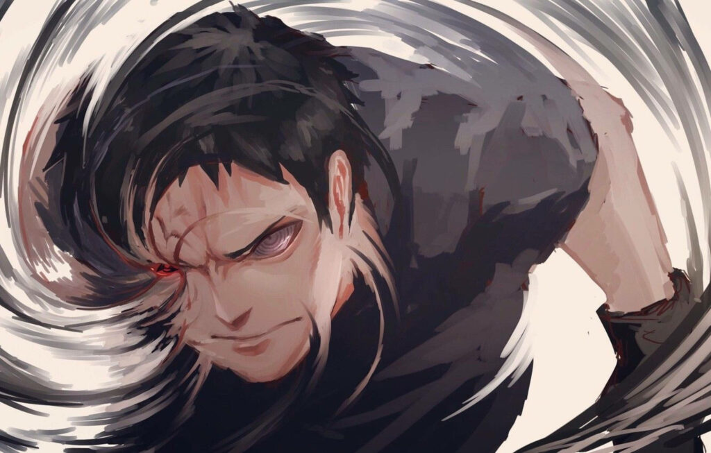 Spectacular Digital Painting: Obito, the Uchiha Prodigy, Harnessing the Power of the Sharingan Wallpaper