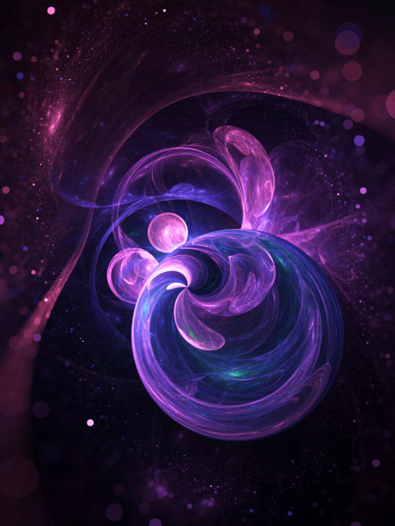 Mesmerizing Abstract Wallpaper with Glowing Purple Shapes