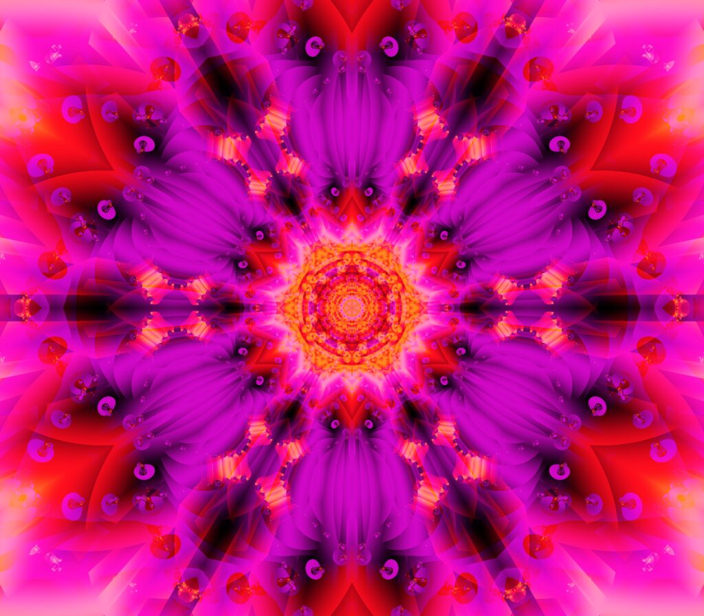 Mesmerizing Fractal Wallpaper: Vibrant Purple & Pink Abstract Design
