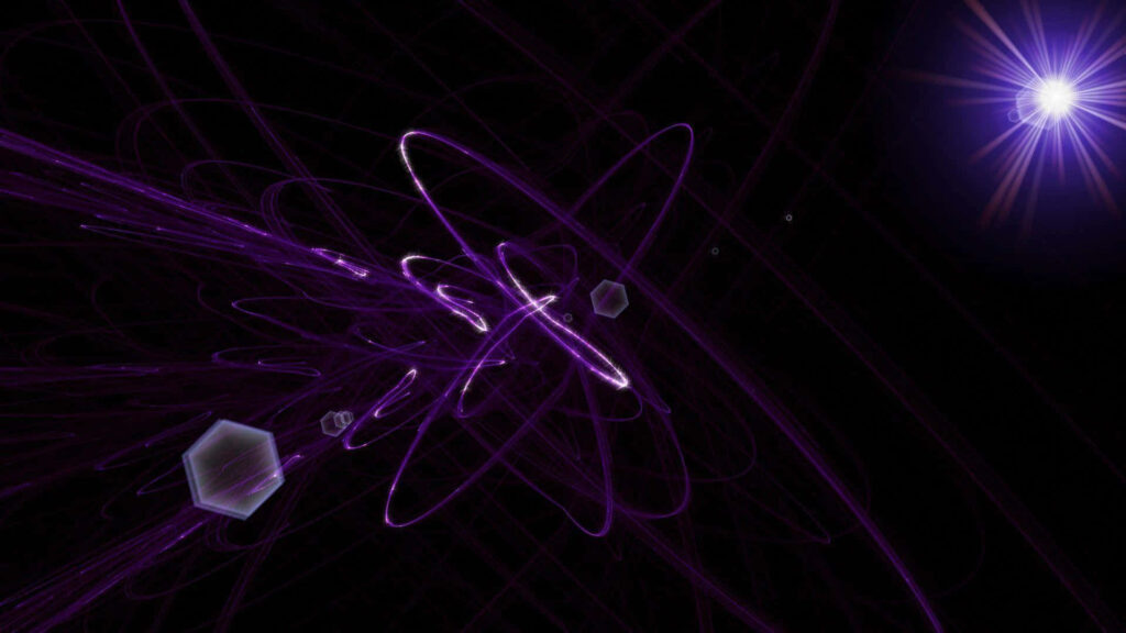 Mesmerizing Neon Purple Lines Abstract Wallpaper on Dark Background