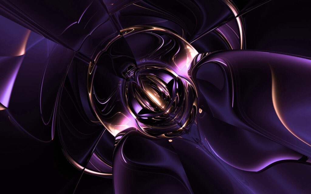 Futuristic Purple & Gold Abstract Wallpaper with Intertwining Designs