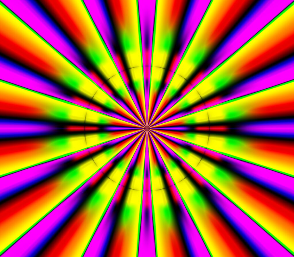 Vibrant Radial Wallpaper: Colorful Rays Exploding from Center
