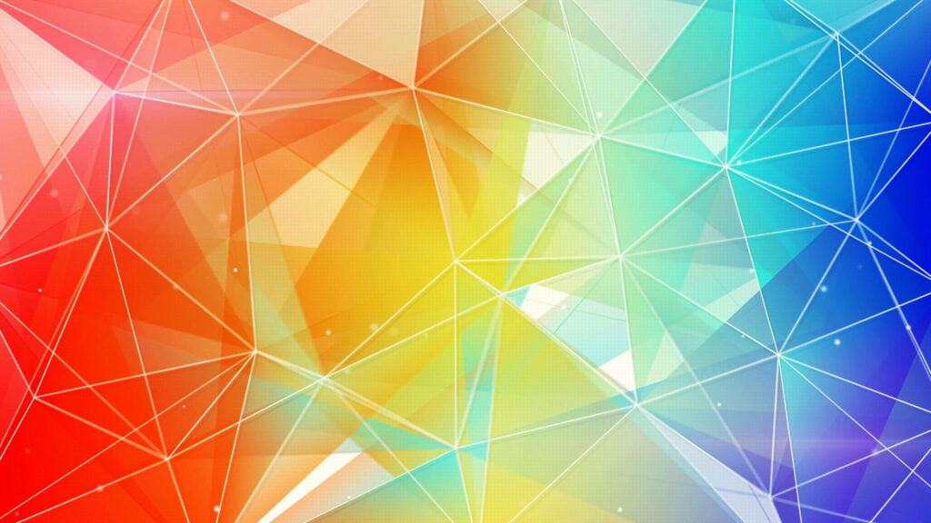 Triangulating a Vibrant Rainbow: A Stunning Geometric Wallpaper