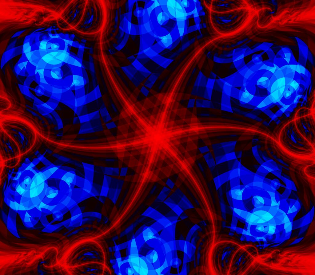Mesmerizing Red & Blue Fractal Wallpaper - Dynamic Abstract Background