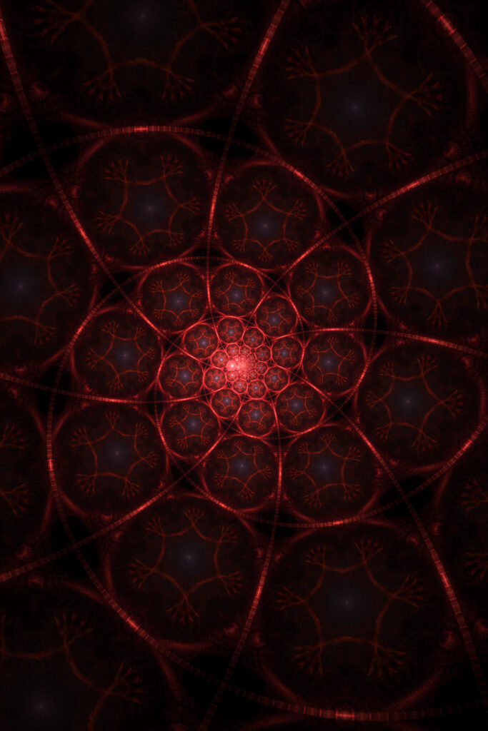 Mesmerizing Red Fractal Spiral Wallpaper - Abstract Beauty Background