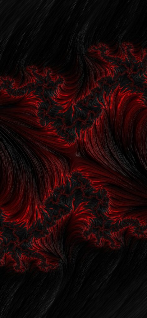 Mesmerizing Red Fractal Wallpaper on Deep Black Background