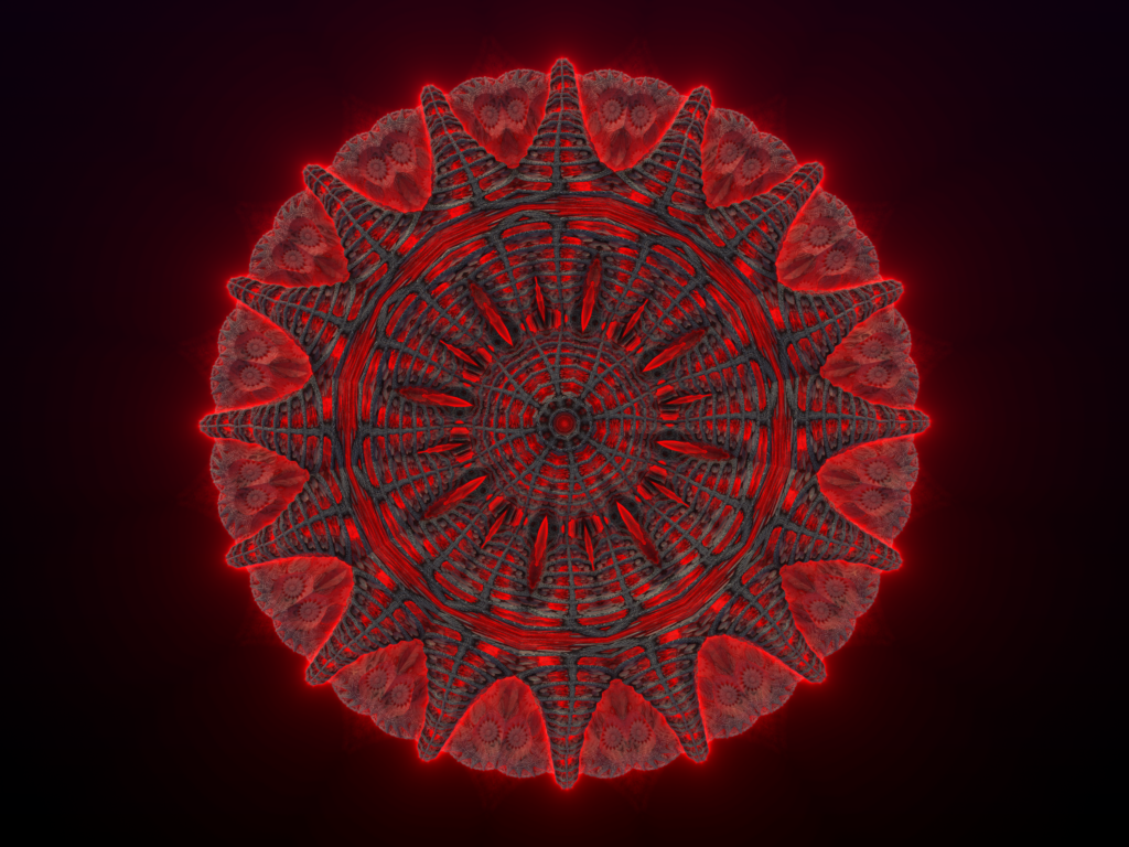 Mesmerizing Red Fractal Wallpaper: Intricate Abstract Design