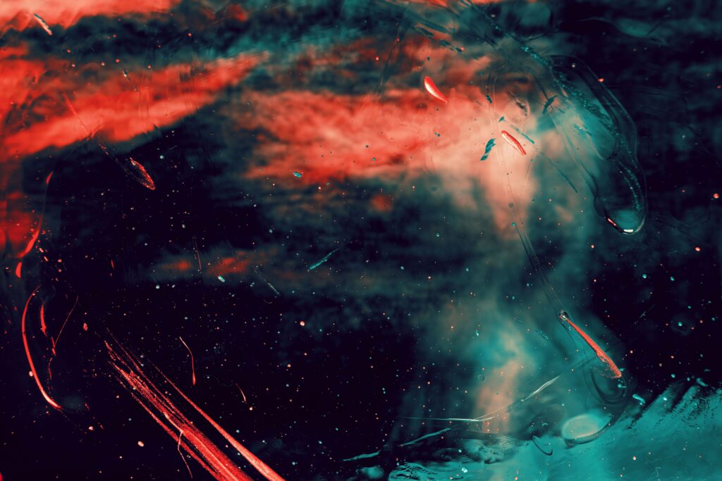 Vivid Red & Teal Abstract Glass Wallpaper - 3600x2400 Background