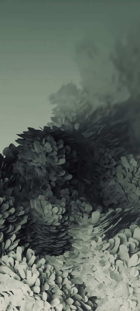 Calming Abstract Green Petal Wallpaper for Samsung S20 Background