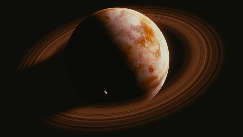 Stunning Saturn-Like Planet Wallpaper: Mesmerizing Celestial Background