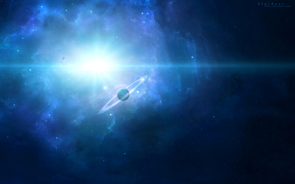 Stunning Saturn Wallpaper: Vibrant Cosmic Hues in Universe Background