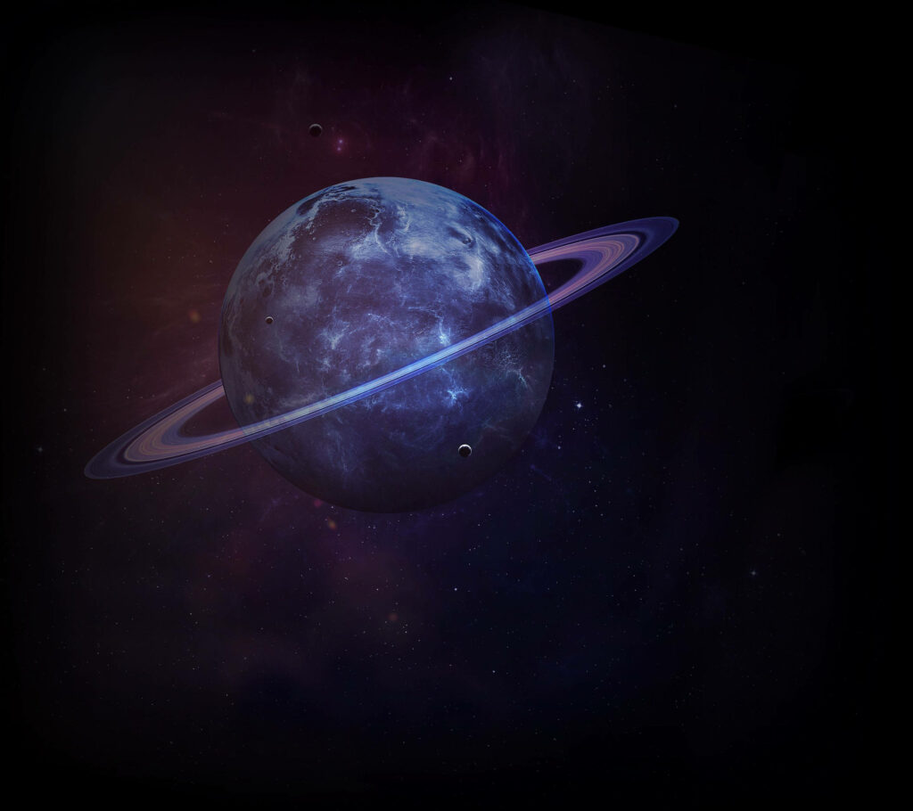 Mesmerizing Saturn Wallpaper: Iconic Rings in Dark Space Background