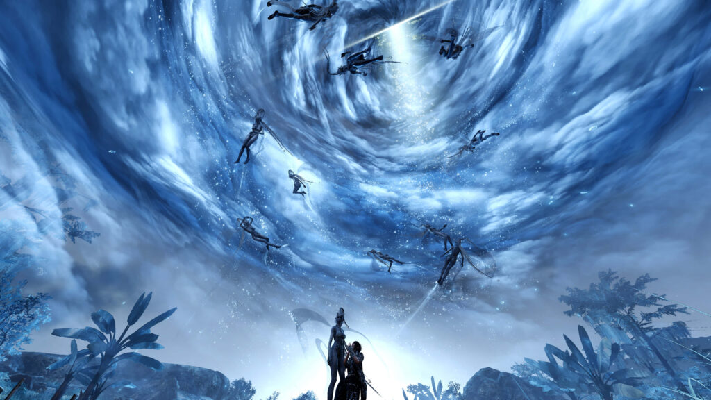 Nordic Blizzard: Majestic Snowfields of Final Fantasy XV engulfed by a mighty Twister Wallpaper