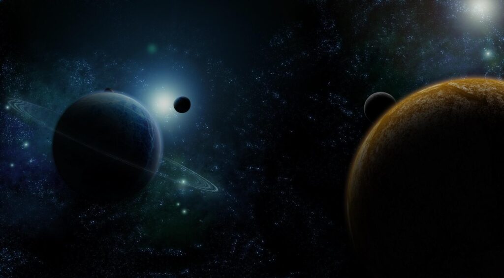 Cosmic Planet Wallpaper: Rings, Stars & Celestial Beauty