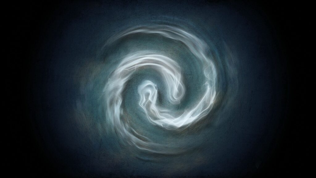 Mesmerizing Spiral Wallpaper: Ethereal Light & Shadow Design
