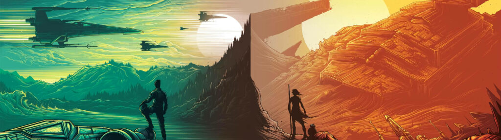 Stunning Star Wars Dual-Monitor Wallpaper: Serenity Meets Desolation