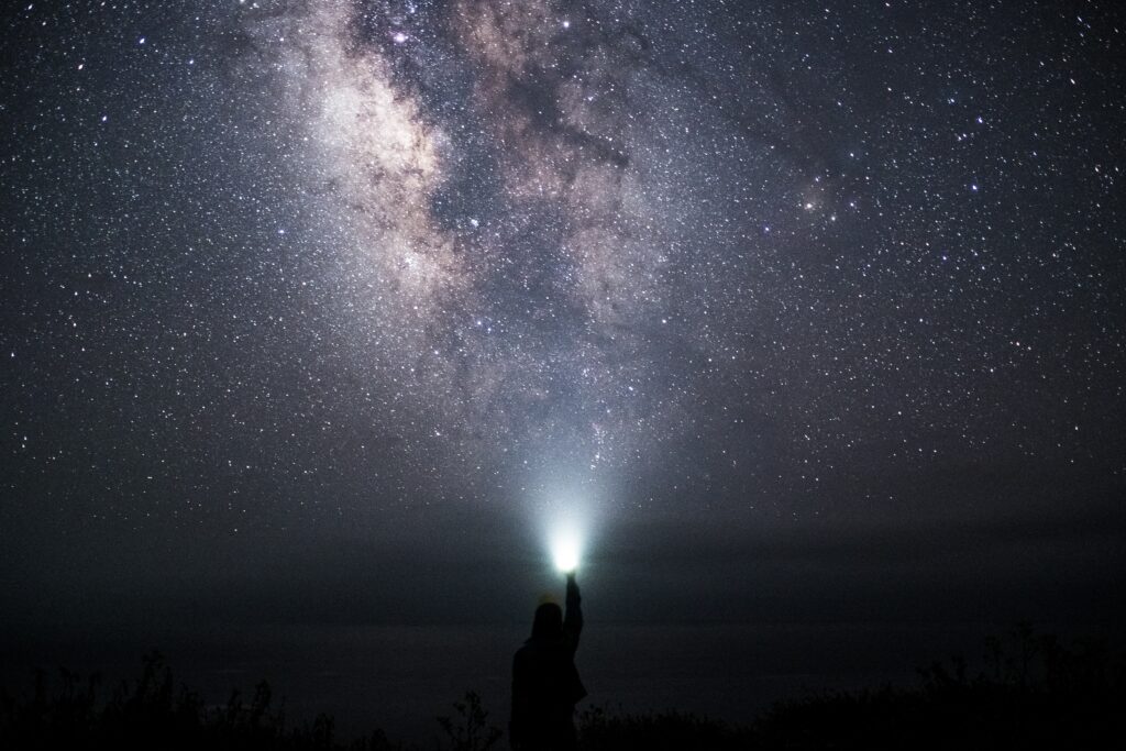 Stunning Starry Sky Wallpaper: Milky Way & Silhouette of a Man